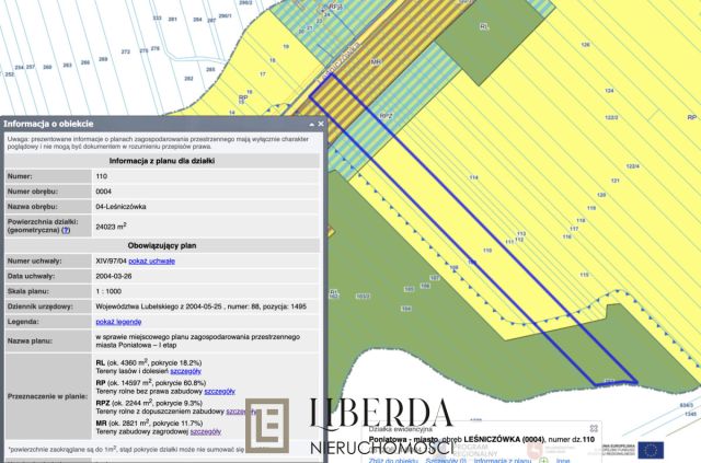 Działka budowlana Poniatowa Leśniczówka. Zdjęcie 2