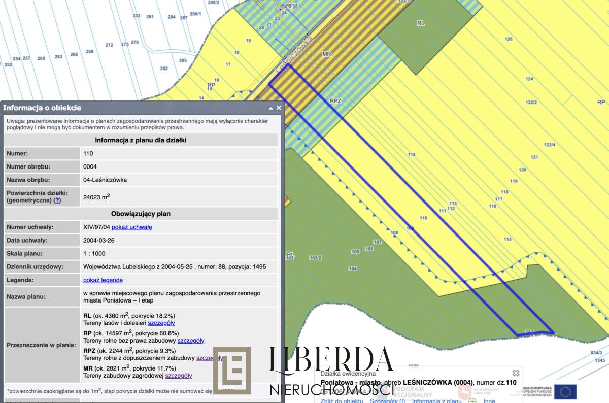 Działka budowlana Poniatowa Leśniczówka. Zdjęcie 2