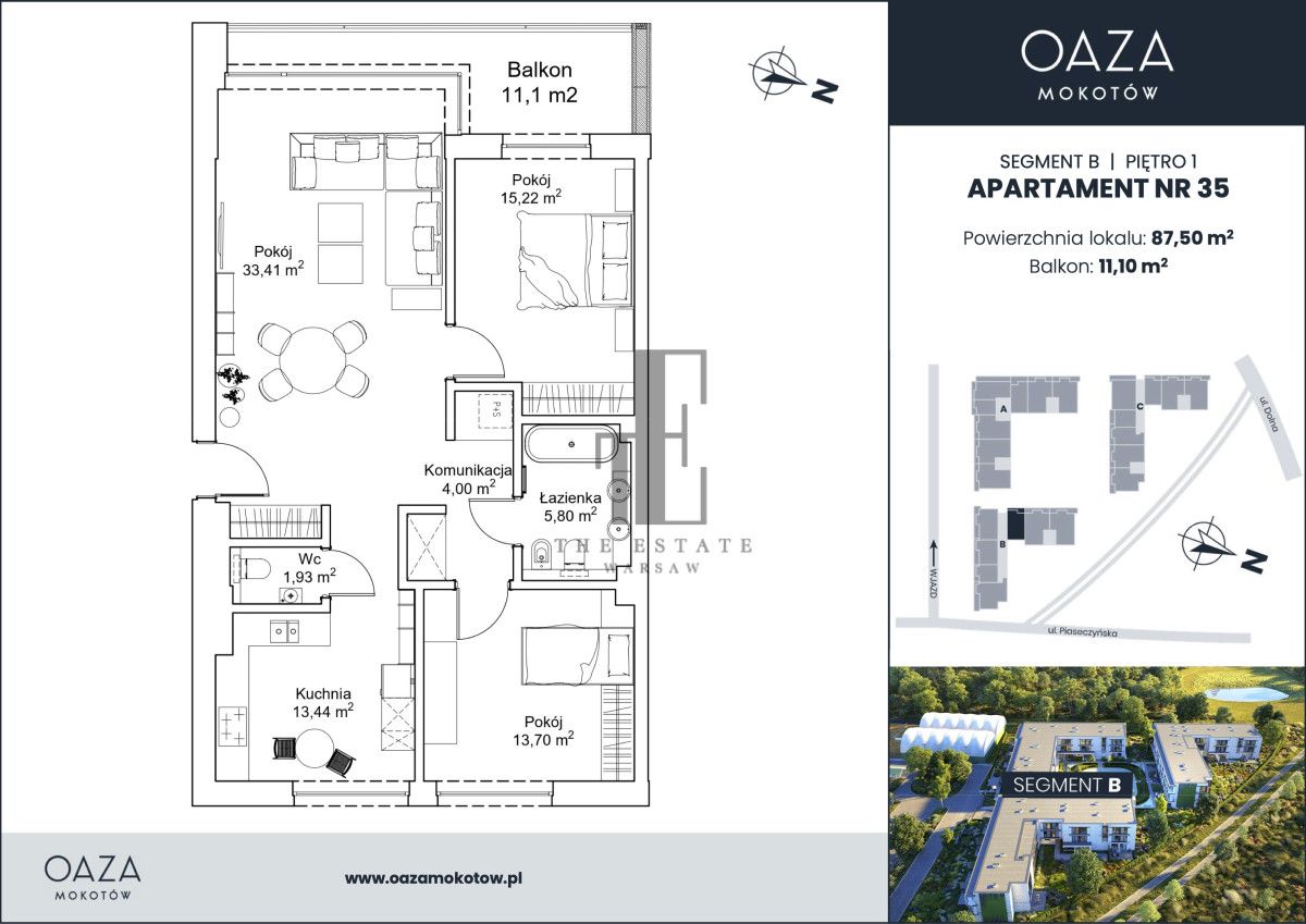Mieszkanie 3-pokojowe Warszawa Mokotów, ul. Piaseczyńska. Zdjęcie 9
