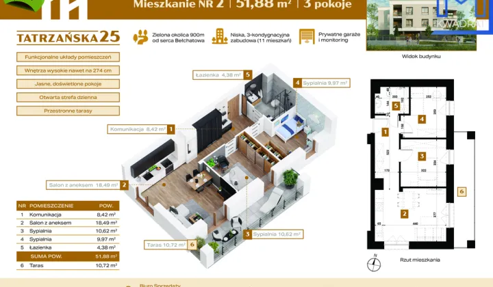 Mieszkanie 3-pokojowe Bełchatów, ul. Tatrzańska