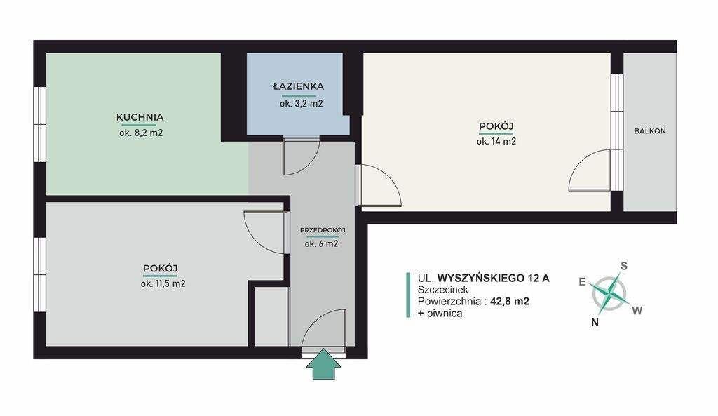 Mieszkanie 2-pokojowe Szczecinek Centrum, ul. kard. Stefana Wyszyńskiego. Zdjęcie 27
