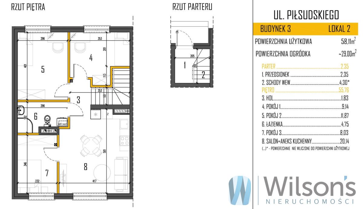 Mieszkanie 4-pokojowe Ciemne, ul. Marszałka Józefa Piłsudskiego. Zdjęcie 4