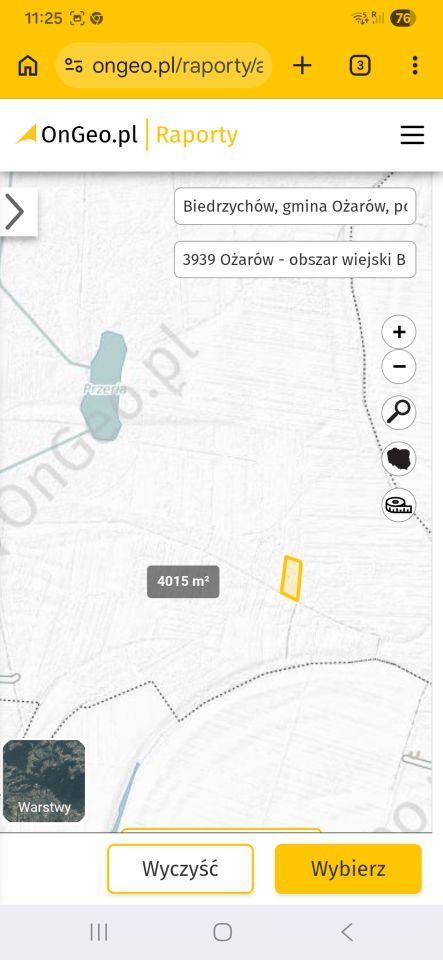 Działka rolna Biedrzychów. Zdjęcie 3