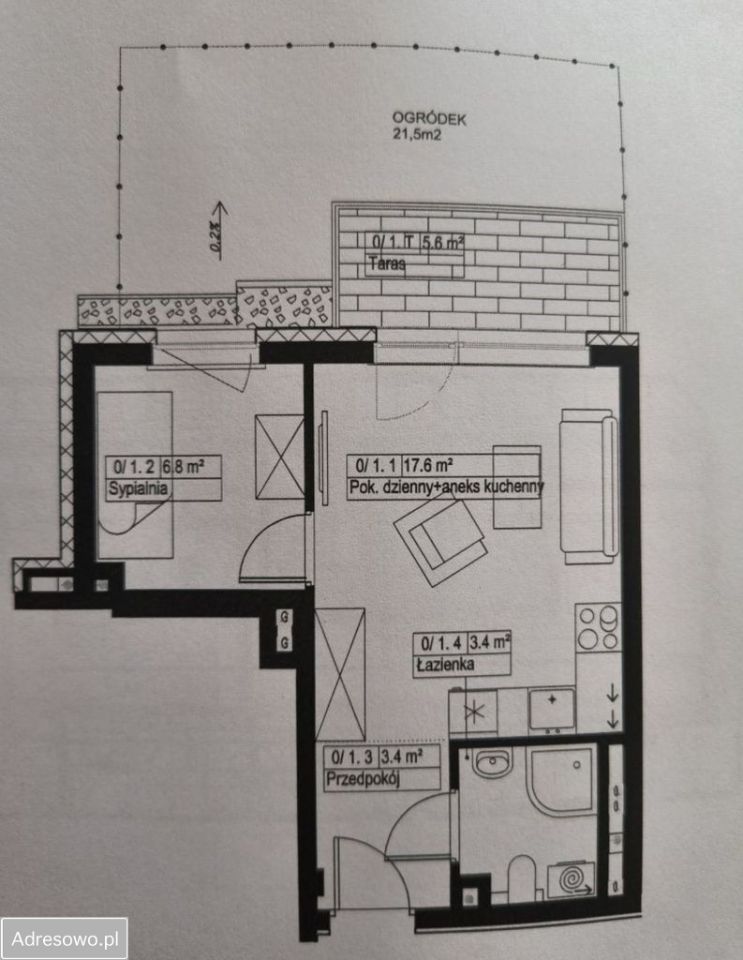 Mieszkanie 2-pokojowe Gdańsk Jasień, ul. Potęgowska. Zdjęcie 8