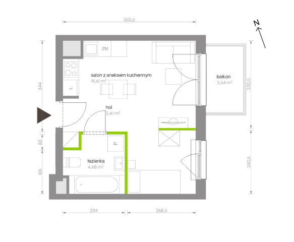 Mieszkanie 1-pokojowe Warszawa Chrzanów, ul. Szeligowska. Zdjęcie 8