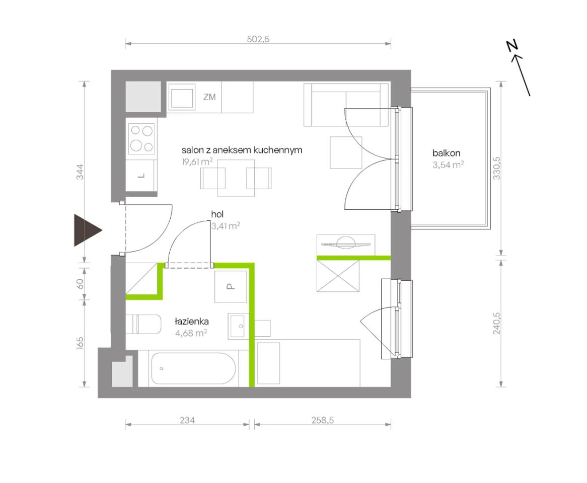Mieszkanie 1-pokojowe Warszawa Chrzanów, ul. Szeligowska. Zdjęcie 8