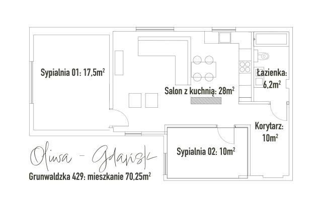 Mieszkanie 3-pokojowe Gdańsk Oliwa, al. Grunwaldzka. Zdjęcie 16