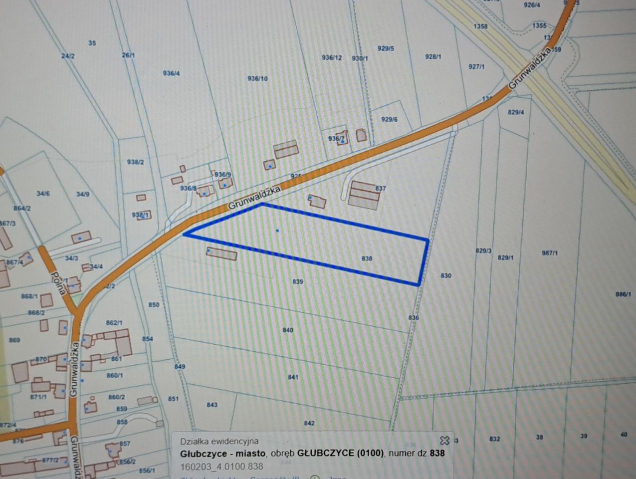 Działka inwestycyjna Głubczyce, ul. Grunwaldzka