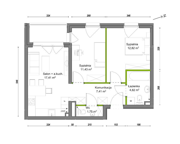 Mieszkanie 3-pokojowe Wrocław Ołtaszyn, ul. Orawska. Zdjęcie 8