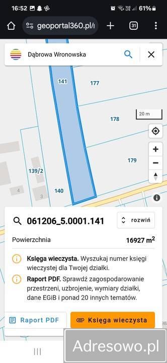 Działka rolno-budowlana Dąbrowa Wronowska. Zdjęcie 2