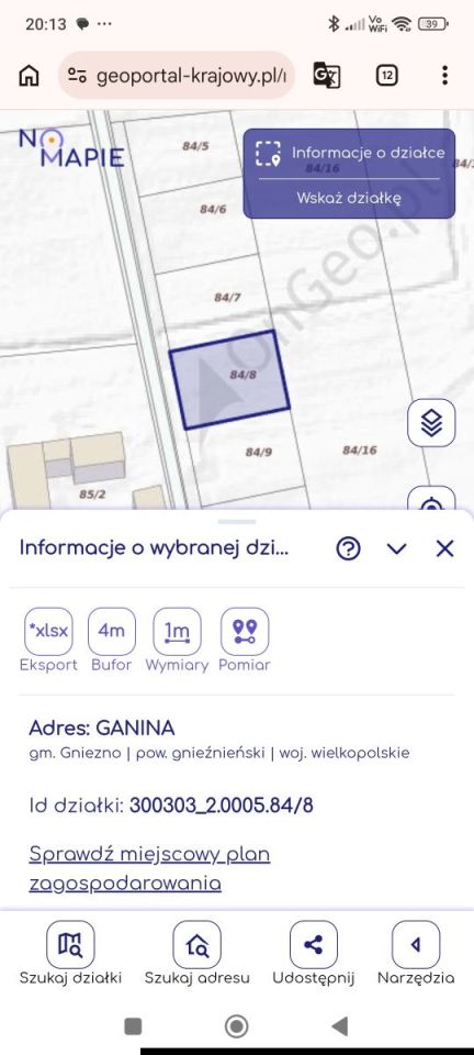 Działka budowlana Ganina. Zdjęcie 3