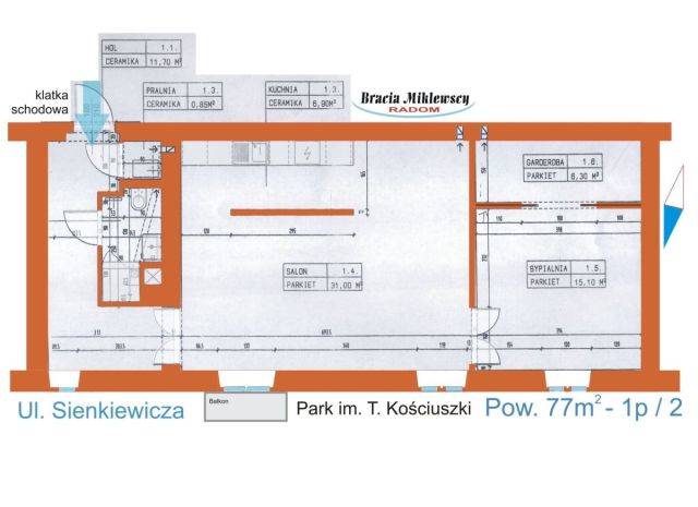 Mieszkanie 2-pokojowe Radom Śródmieście, ul. Henryka Sienkiewicza. Zdjęcie 14