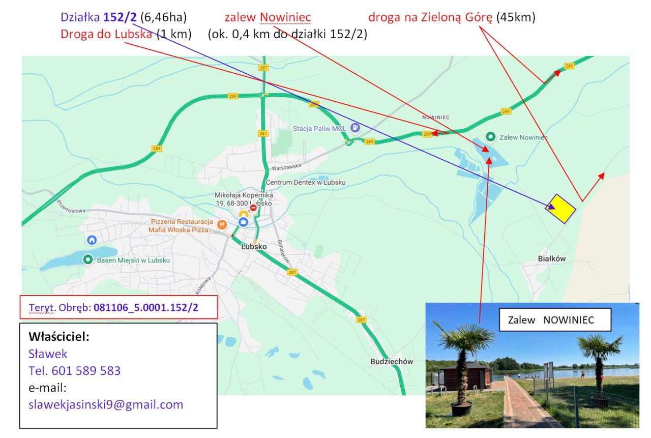 Działka rolna Lubsko, Nowiniec