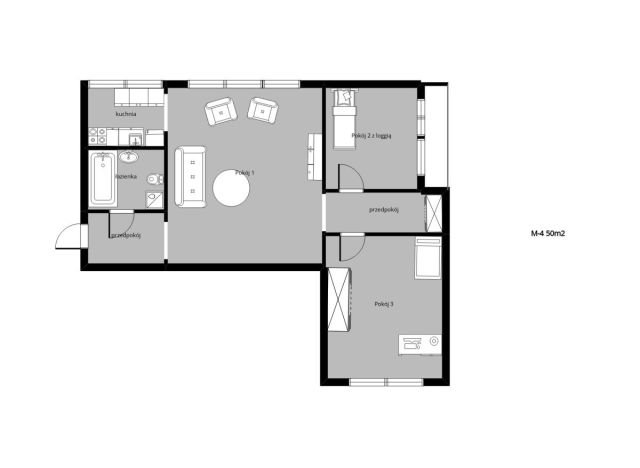 Mieszkanie 3-pokojowe Łódź Polesie, al. Włókniarzy. Zdjęcie 12