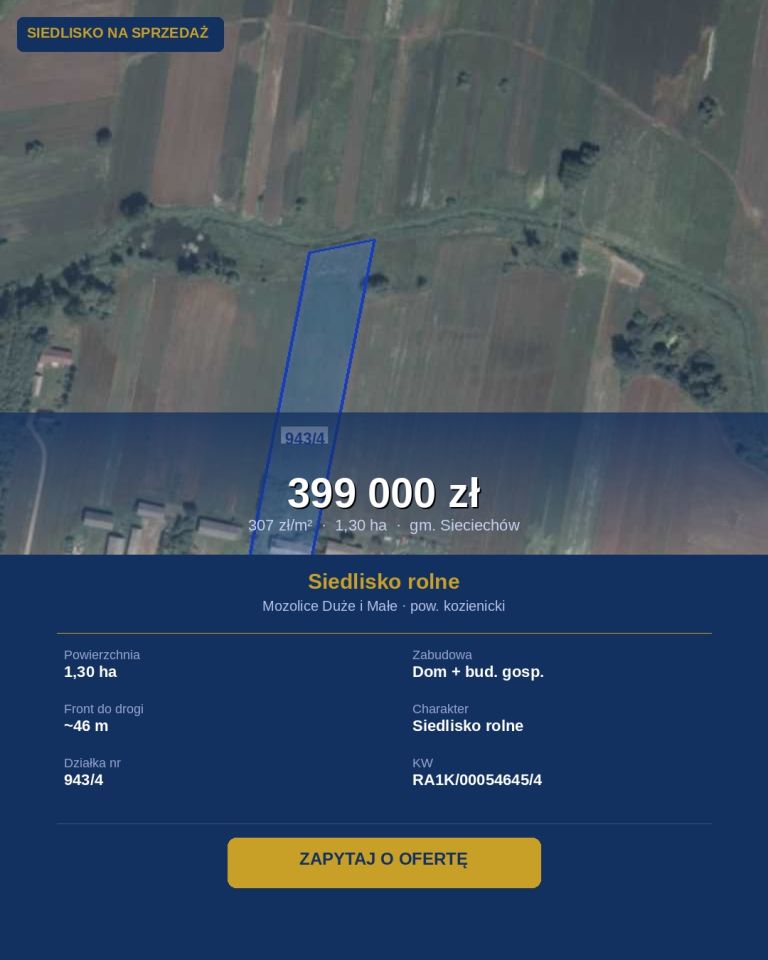 Działka siedliskowa Mozolice Duże. Zdjęcie 4