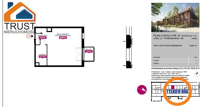 Mieszkanie 2-pokojowe Łódź Księży Młyn. Zdjęcie 13