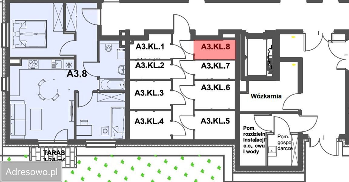 Mieszkanie 3-pokojowe Rokitki, ul. Wiśniowa. Zdjęcie 3