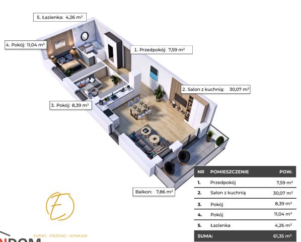 Mieszkanie 3-pokojowe Legnica, ul. Jaworzyńska. Zdjęcie 1