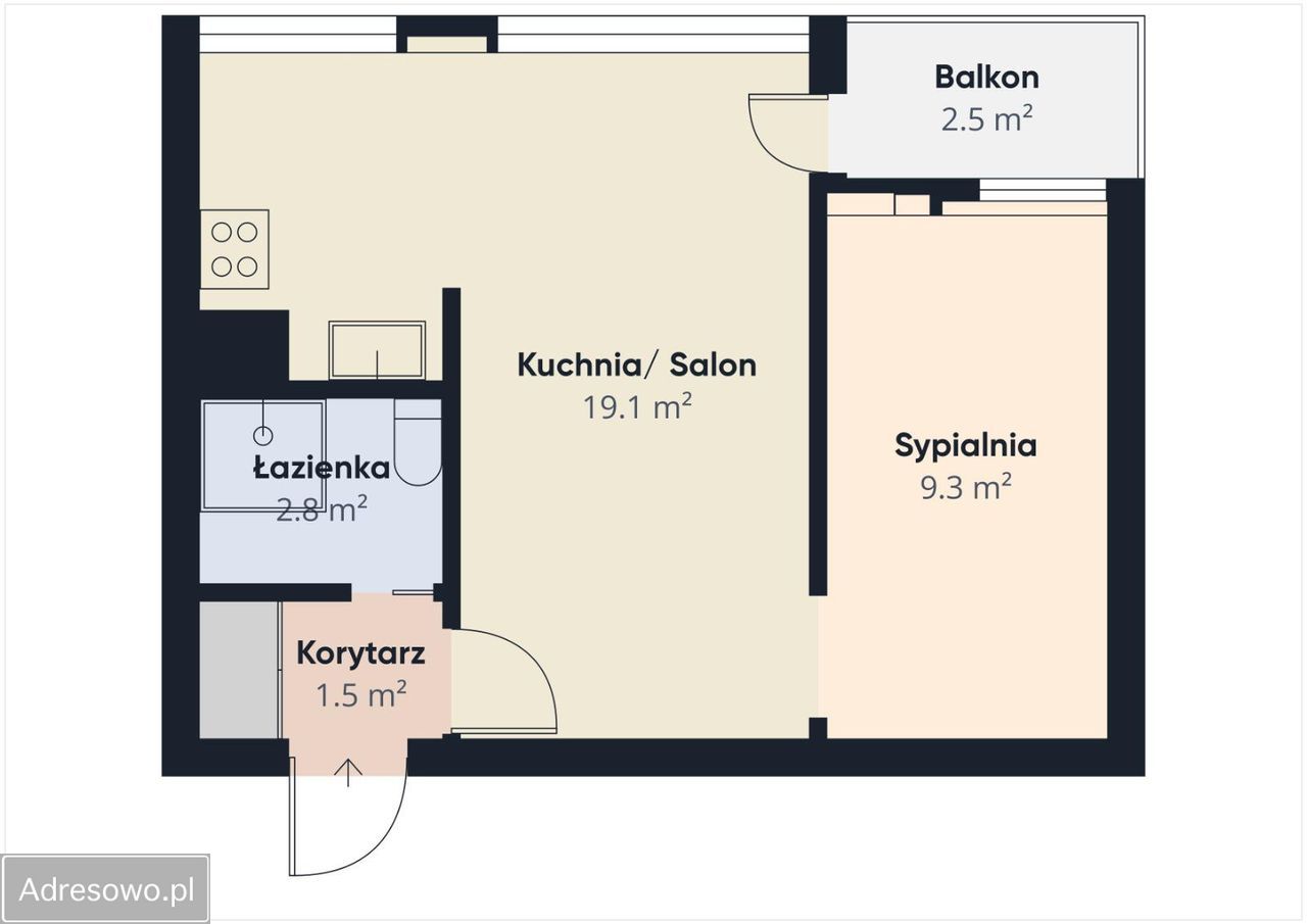 Mieszkanie 2-pokojowe Wrocław Krzyki, ul. Śliczna. Zdjęcie 6