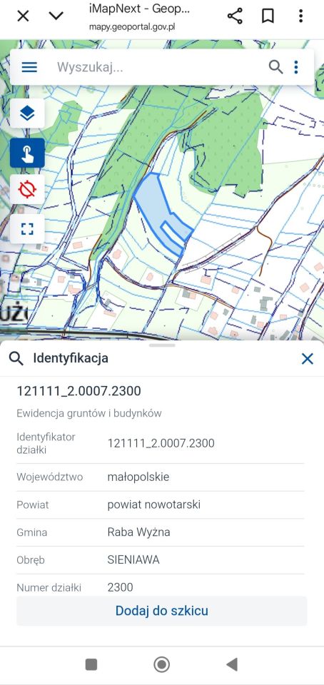 Działka rolno-budowlana Sieniawa