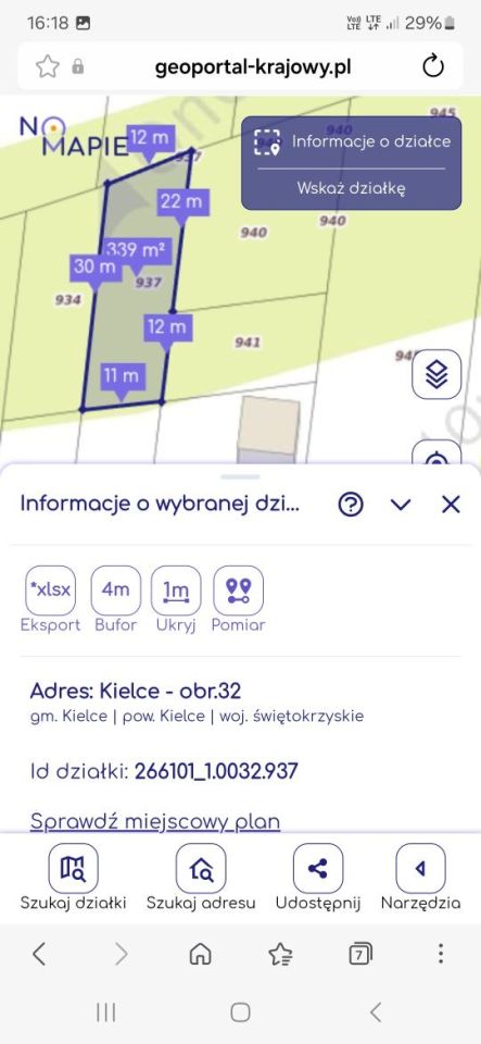Działka budowlana Kielce, ul. Miętowa. Zdjęcie 2