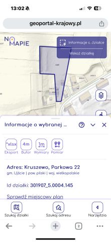 Działka rolno-budowlana Kruszewo Nowa Wieś, Parkowa. Zdjęcie 1