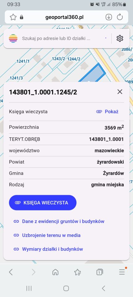 Działka inwestycyjna Żyrardów Podblich, ul. 1 Maja. Zdjęcie 5