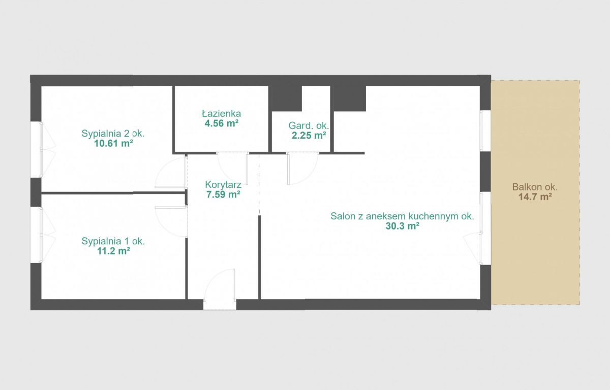 Mieszkanie 3-pokojowe Poznań Grunwald, ul. Marcelińska. Zdjęcie 15