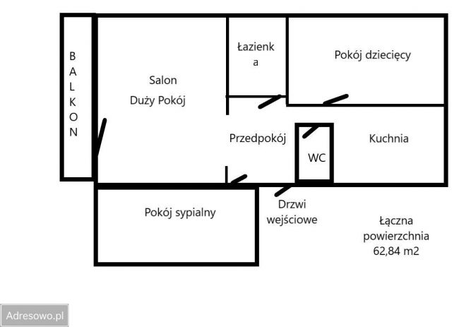 Mieszkanie 3-pokojowe Aleksandrów Łódzki, ul. Józefa Piłsudskiego. Zdjęcie 1