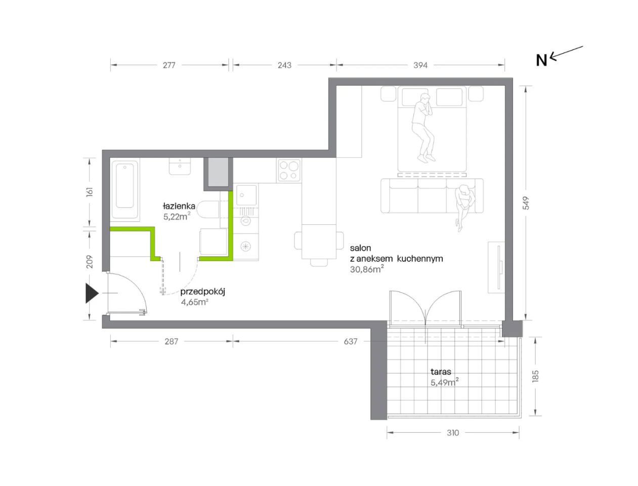 Mieszkanie 1-pokojowe Kraków Krowodrza, ul. Żabiniec. Zdjęcie 7