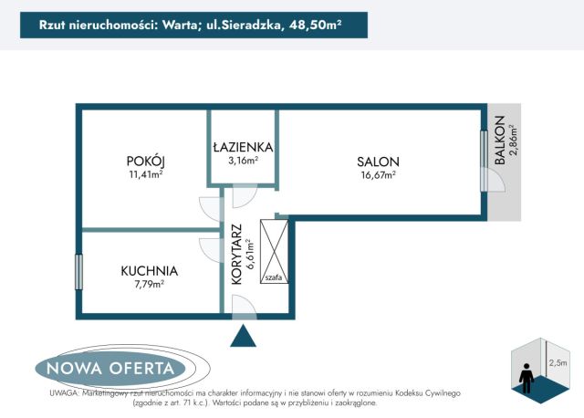 Mieszkanie 2-pokojowe Warta, ul. Sieradzka. Zdjęcie 14