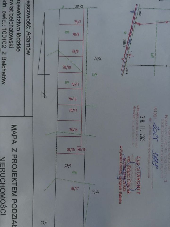 Działka budowlana Adamów. Zdjęcie 2
