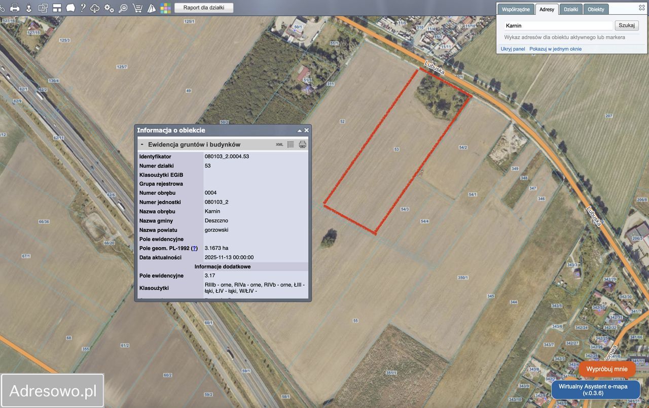 Działka inwestycyjna Karnin, ul. Lubuska. Zdjęcie 2