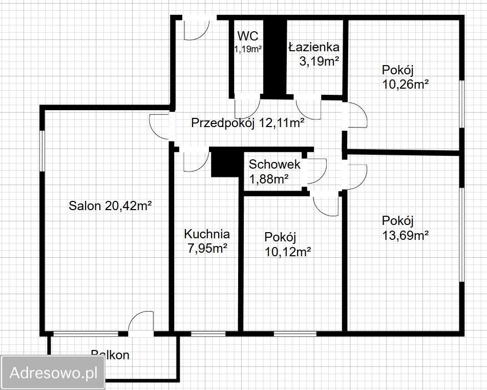 Mieszkanie 4-pokojowe Piła, ul. Ludowa. Zdjęcie 13