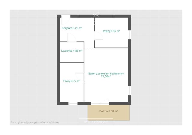 Mieszkanie 3-pokojowe Koninko, ul. Sikorcza. Zdjęcie 14