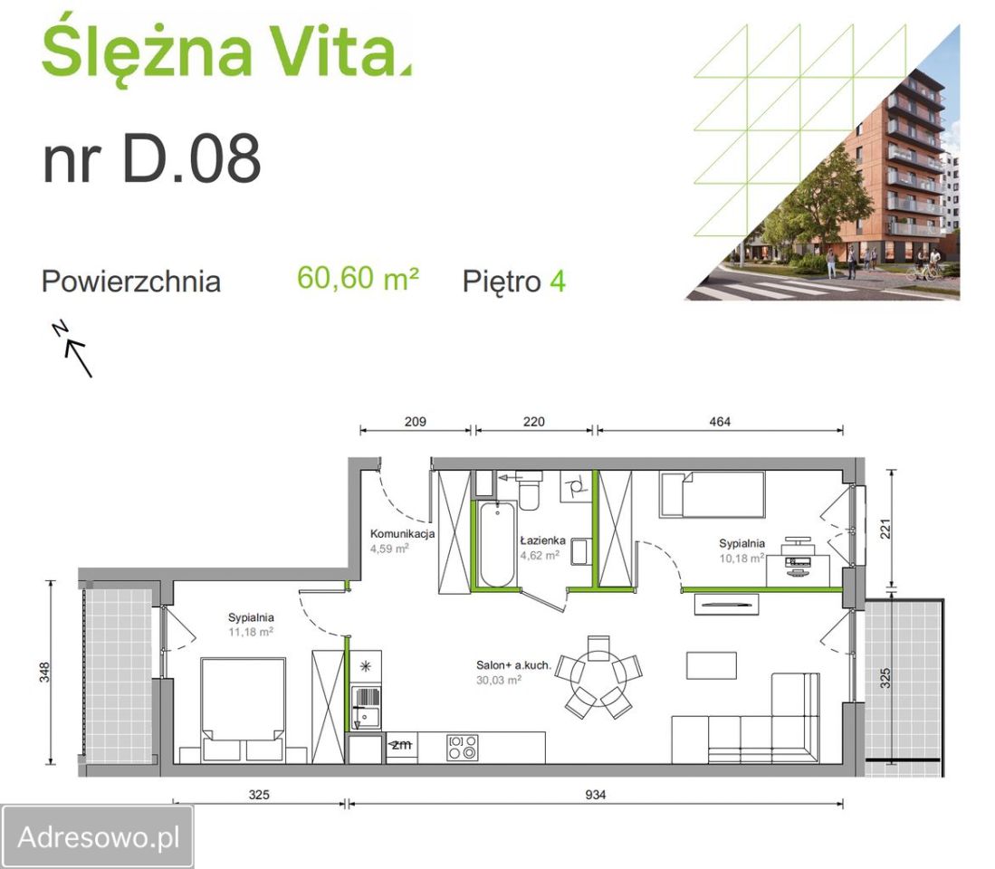 Mieszkanie 3-pokojowe Wrocław Krzyki, ul. Ślężna. Zdjęcie 21