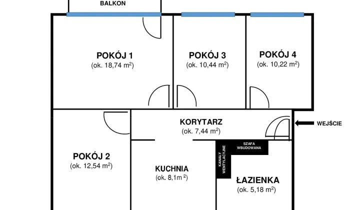 Mieszkanie 4-pokojowe Lipka, os. Szkolna