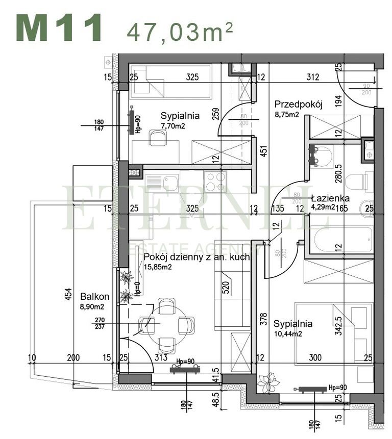 Mieszkanie 3-pokojowe Kraków Czyżyny, ul. Śliwkowa. Zdjęcie 2