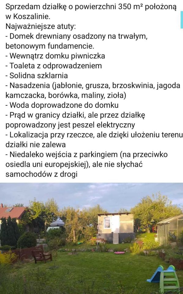 Działka rod Koszalin. Zdjęcie 3