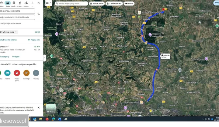 Działka inwestycyjna Słomniki, ul. mjr. Hubala