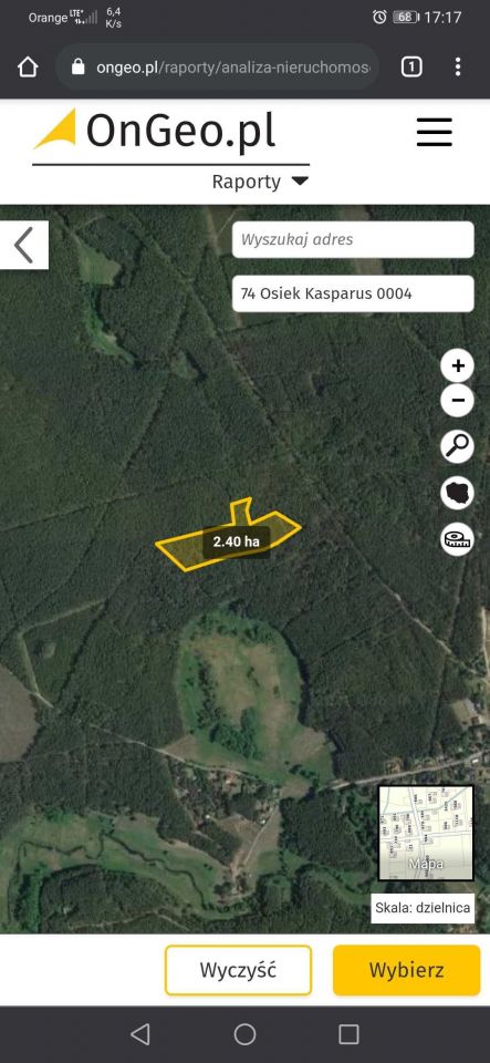 Działka leśna Kasparus