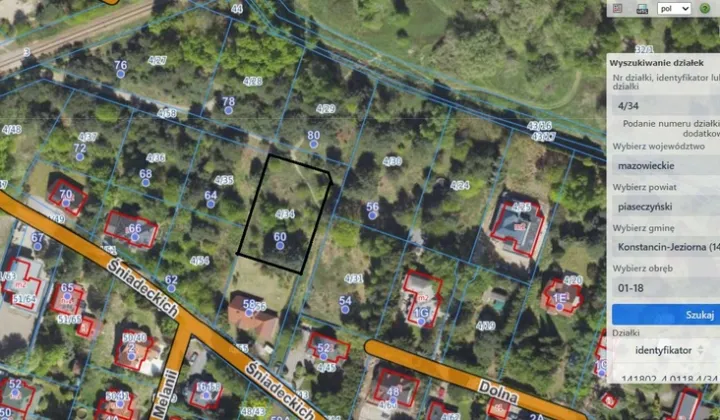 Działka budowlana Konstancin-Jeziorna, ul. Śniadeckich