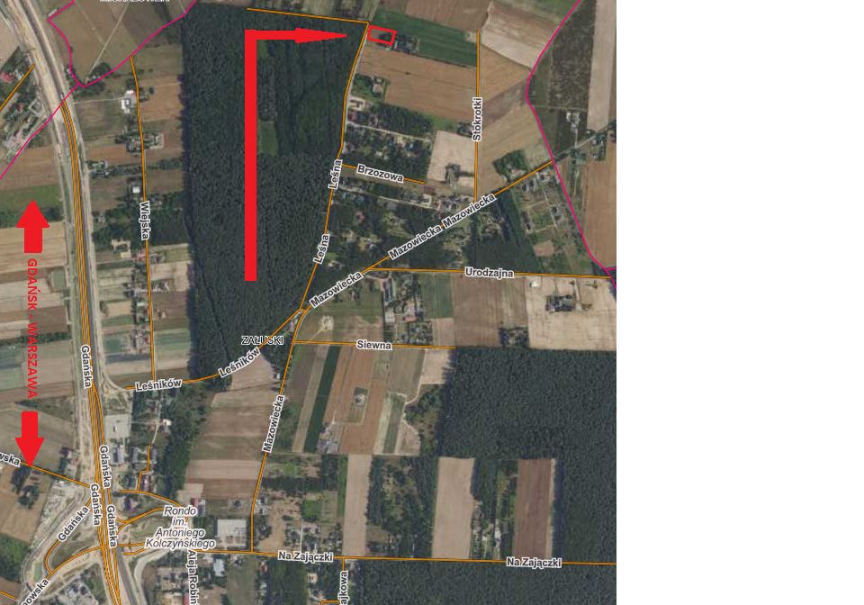 Działka budowlana Załuski, ul. Leśna. Zdjęcie 1