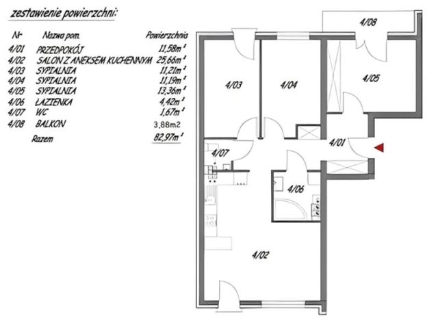 Mieszkanie 4-pokojowe Wrocław Lipa Piotrowska, ul. Bazyliowa. Zdjęcie 15