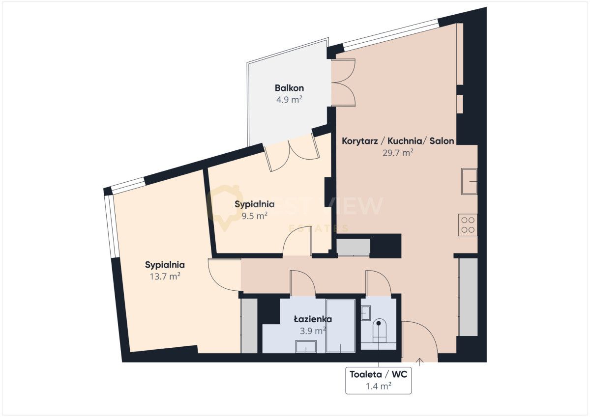 Mieszkanie 3-pokojowe Warszawa Bemowo, ul. Człuchowska. Zdjęcie 14