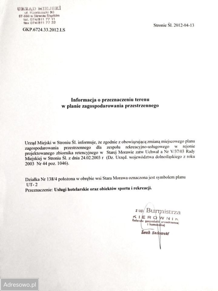 Działka budowlana Stara Morawa. Zdjęcie 4