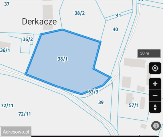 Działka budowlana Derkacze. Zdjęcie 1