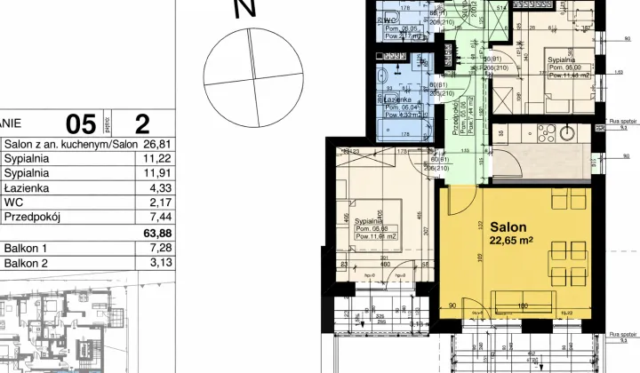 Mieszkanie 3-pokojowe Łódź Bałuty, ul. Łagiewnicka