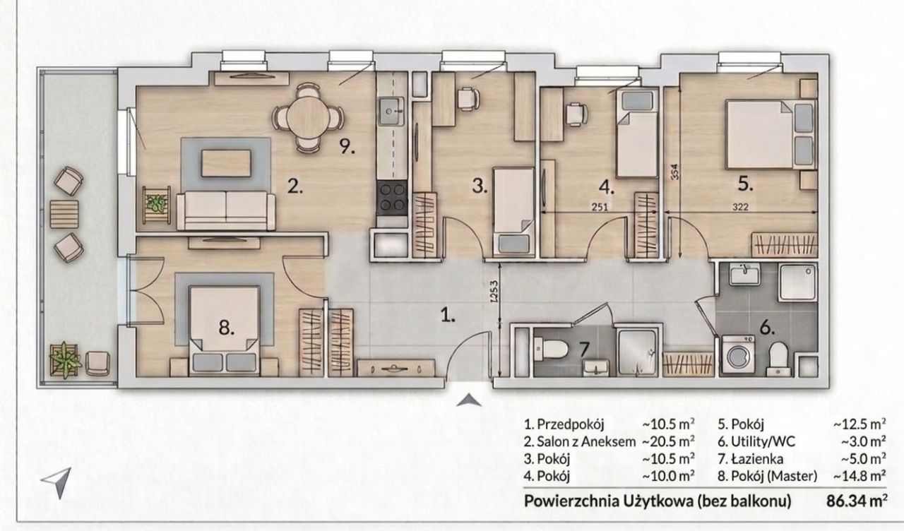 Mieszkanie 5-pokojowe Warszawa Mokotów, ul. Belgradzka. Zdjęcie 20