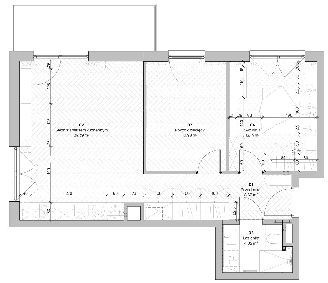 Mieszkanie 3-pokojowe Kraków Prądnik Biały, ul. Józefa Wybickiego. Zdjęcie 29